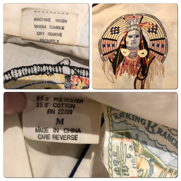 Vintage American Indian Style Cowboy shirt - Picture 5 of 6